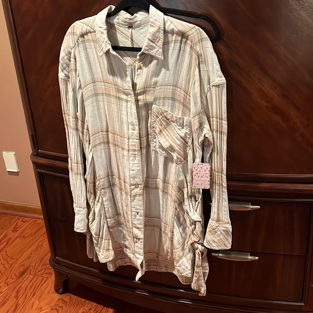 Free People tunic button down top